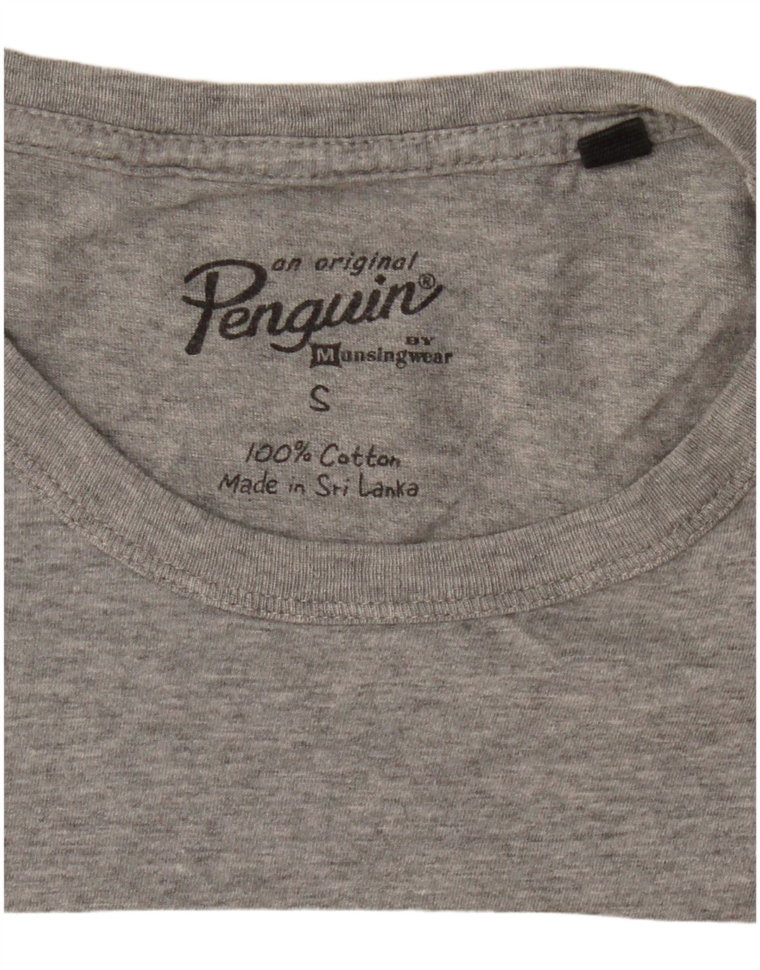 Camiseta masculina gráfica PENGUIN top pequeno algodão cinza