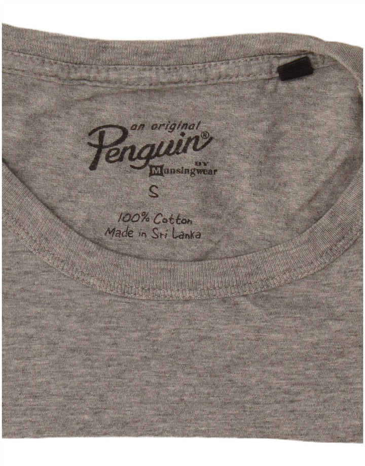 Camiseta masculina gráfica PENGUIN top pequeno algodão cinza
