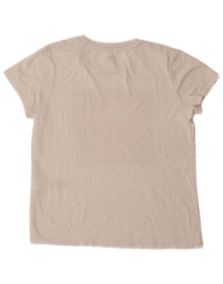 Camiseta feminina gráfica LEVI'S UK 12 algodão branco médio