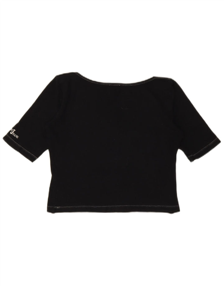 Camiseta feminina Armani Jeans crop top IT 44 médio preto