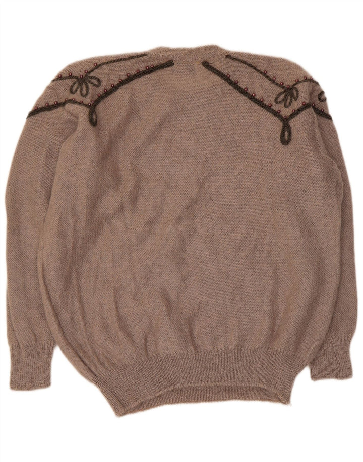 Suéter feminino Niki Line com gola redonda, Reino Unido 16, grande, cinza