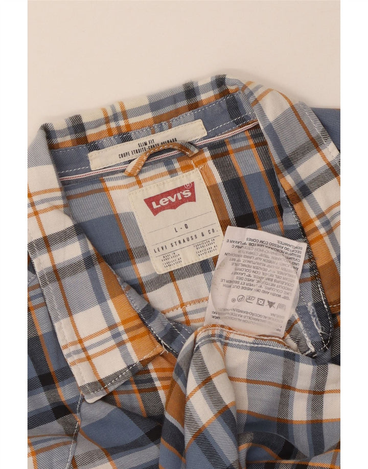 Camisa masculina de flanela Slim Fit Levi's grande algodão xadrez multicolorido