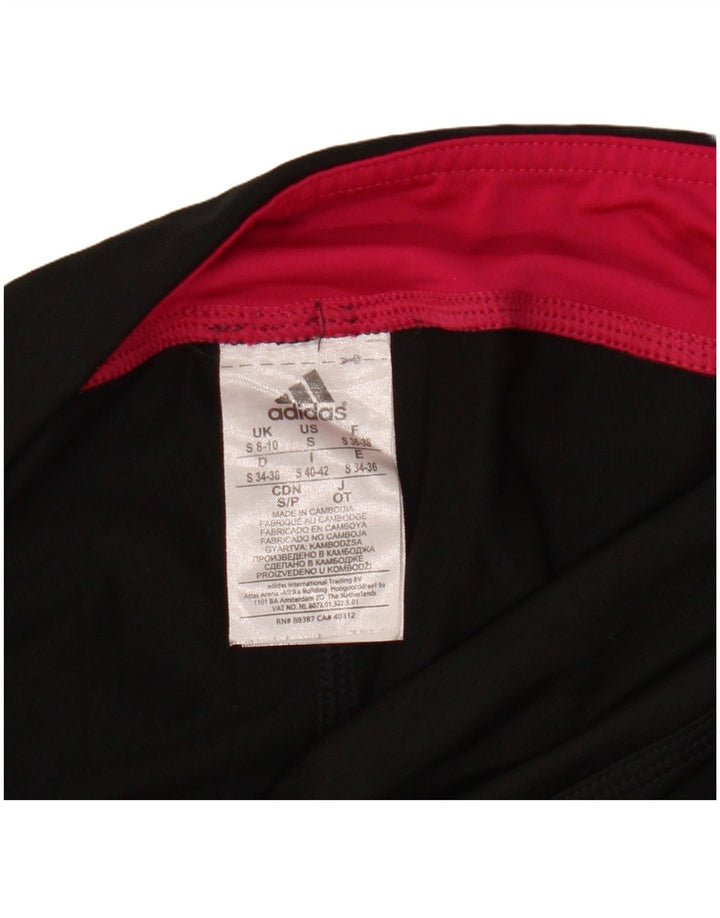 Adidas Womens Climalite Capri Leggings UK 8/10 Pequeno Poliéster Preto