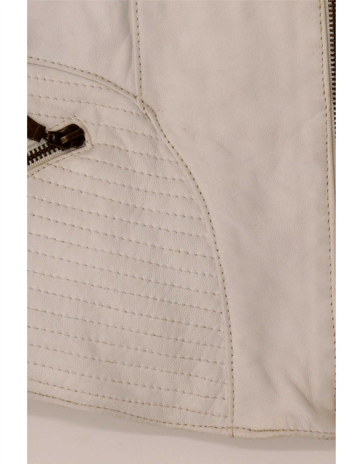 Jaqueta feminina de couro Schegge IT 52 2XL branca