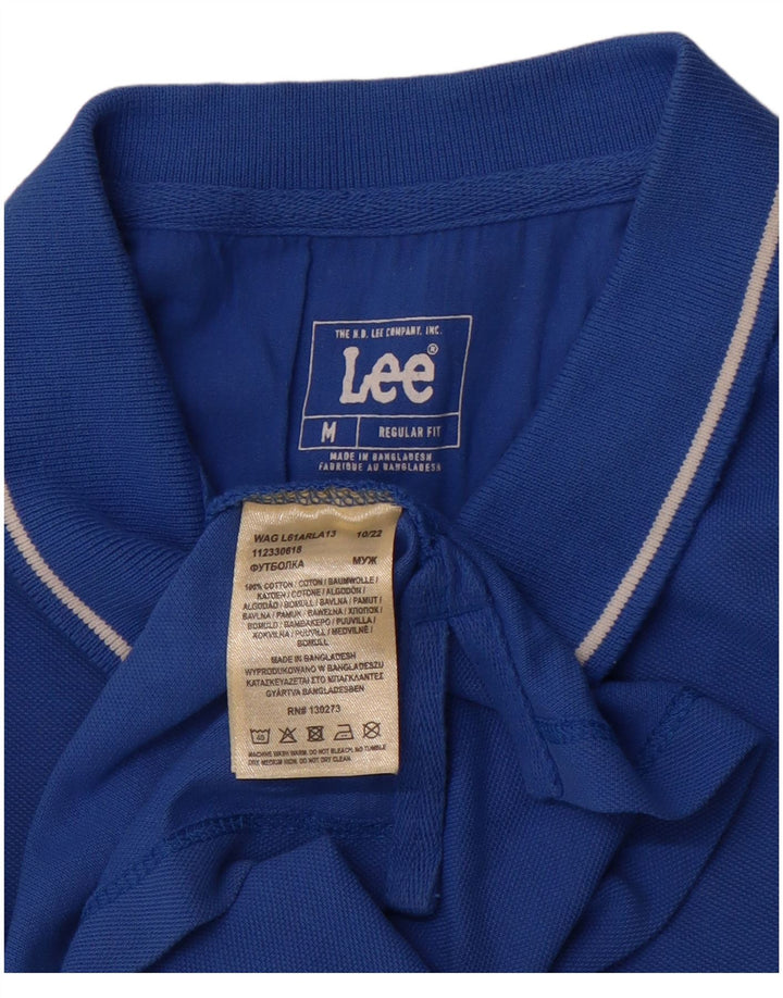Camisa polo masculina LEE Regular Fit algodão azul médio