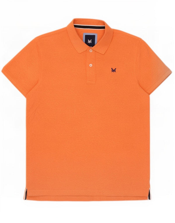 Camisa polo masculina XL de algodão laranja da Crew Clothing