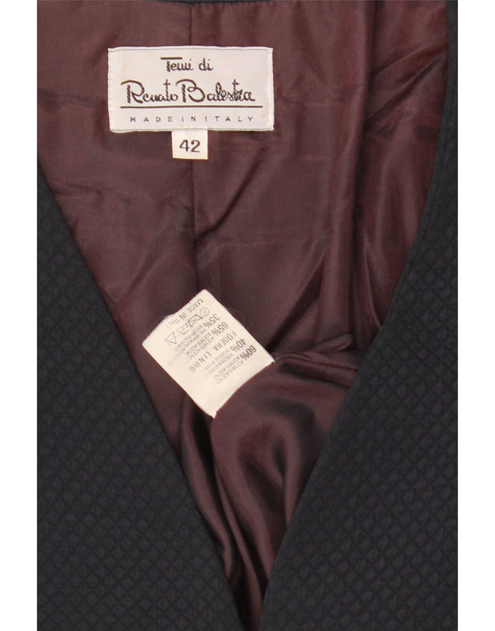 Jaqueta Bolero Feminina Renato Balestra IT 42 Médio Azul Marinho Argyle/Diamante