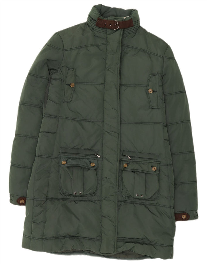 Casaco acolchoado com capuz feminino Murphy & Nye Reino Unido 16 grande verde
