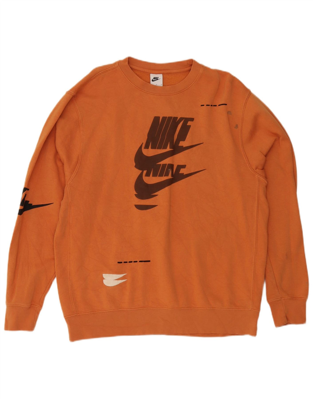 Nike moletom gráfico masculino jumper grande algodão laranja