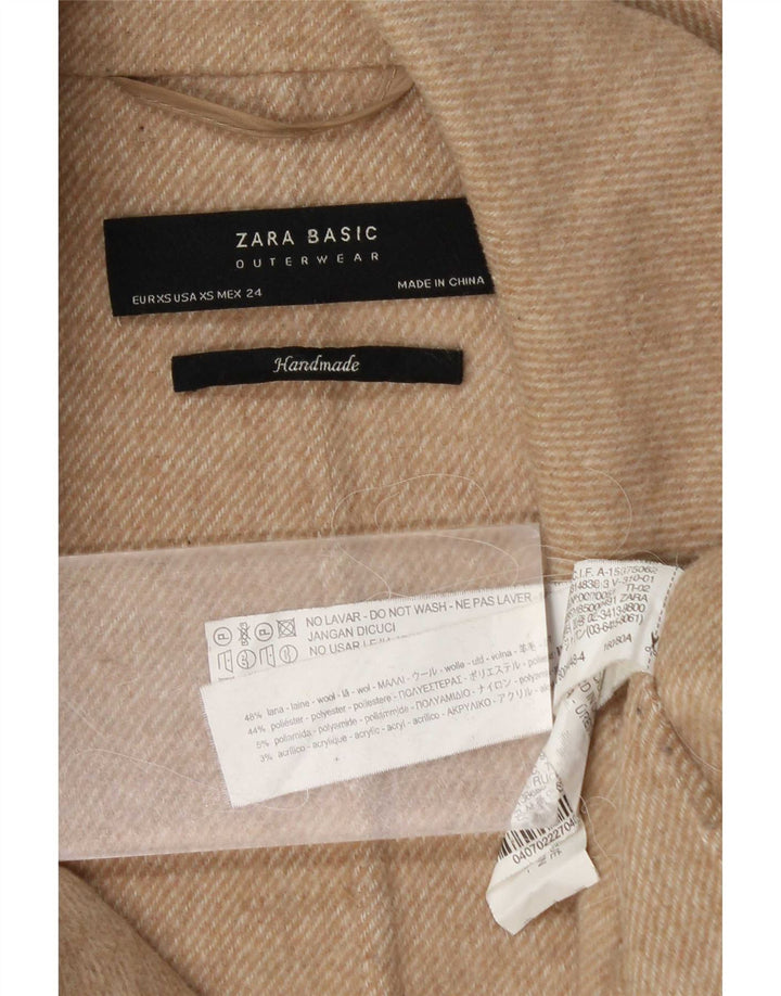 Sobretudo feminino Zara Oversized UK 6 XS lã bege