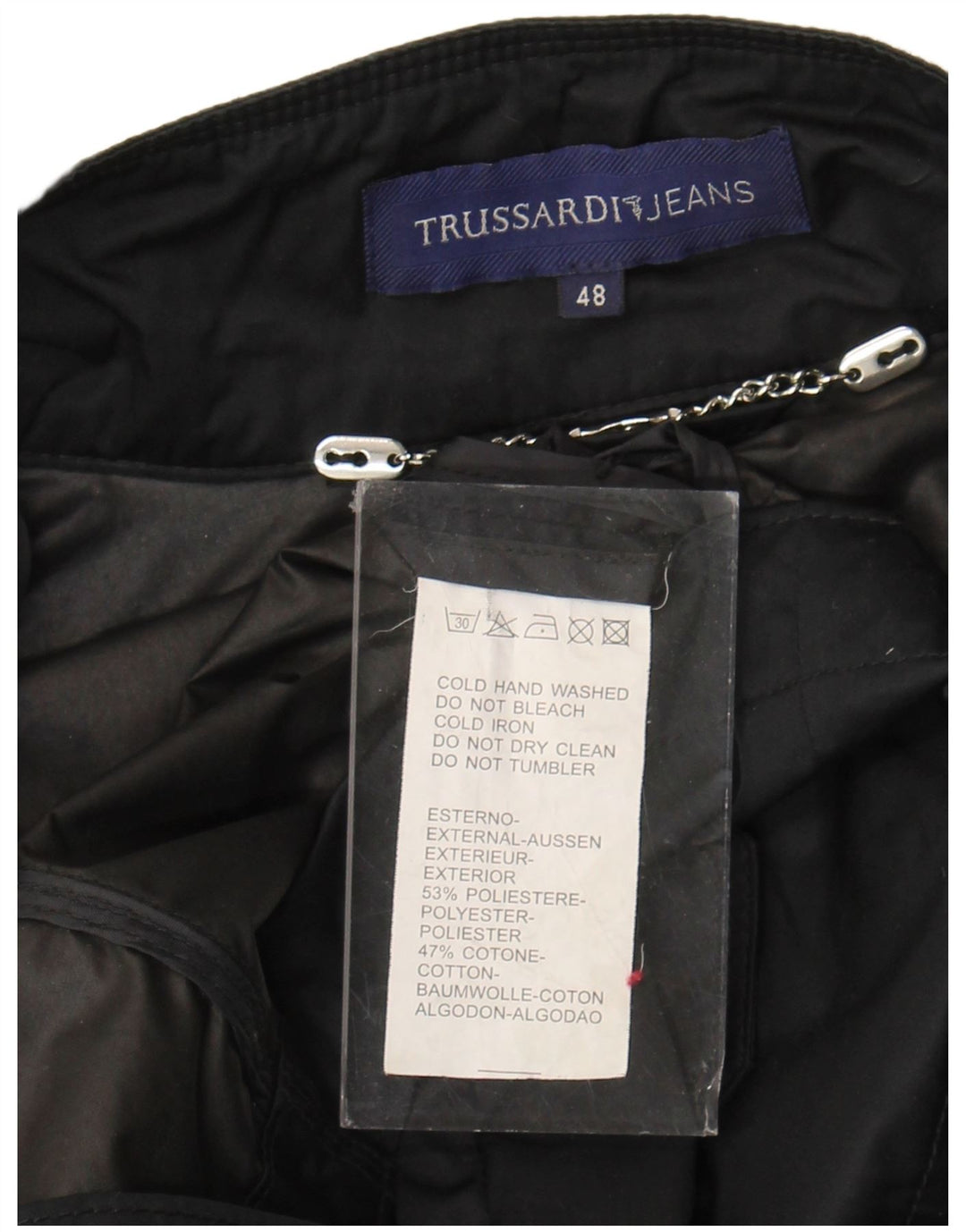 Jaqueta militar feminina Trussardi Jeans IT 48 XL poliéster preto