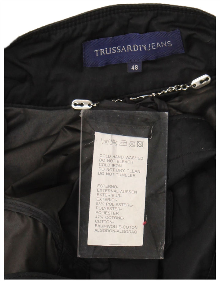 Jaqueta militar feminina Trussardi Jeans IT 48 XL poliéster preto