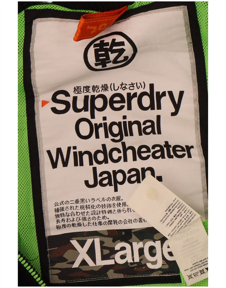 Jaqueta corta-vento masculina Superdry UK 42 XL preto nylon