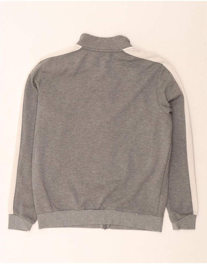 PUMA Jaqueta masculina de agasalho cinza médio algodão colorblock