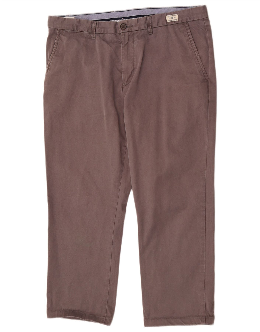 Calças cortadas masculinas Tommy Hilfiger W36 L25 algodão cinza