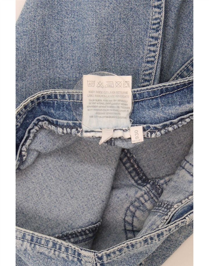 Mini saia jeans feminina vintage W27 algodão azul pequeno
