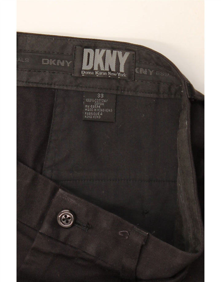 Calça chino reta masculina DKNY W33 L28 algodão preto