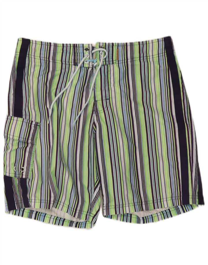 Shorts de natação masculino Sundek médio listrado multicolorido