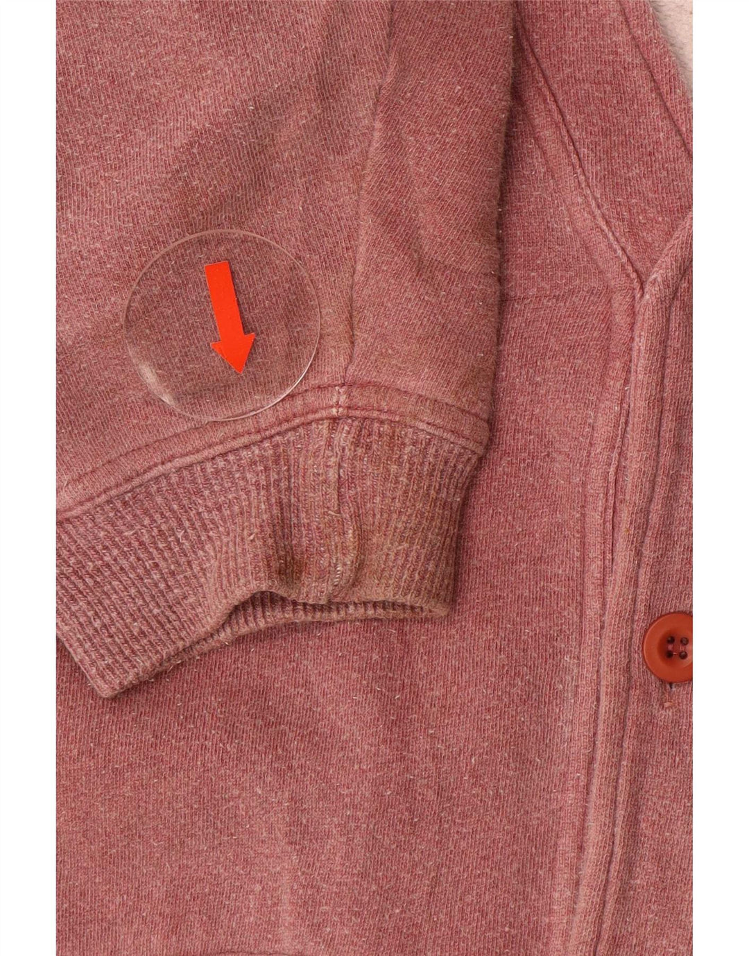 Suéter cardigã masculino vintage vermelho médio