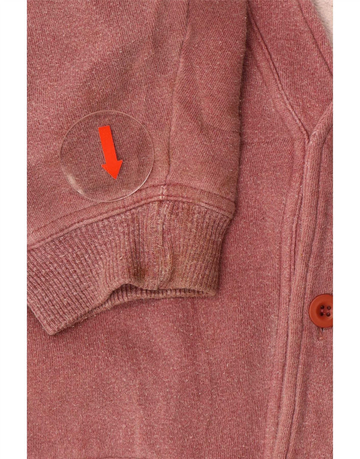 Suéter cardigã masculino vintage vermelho médio