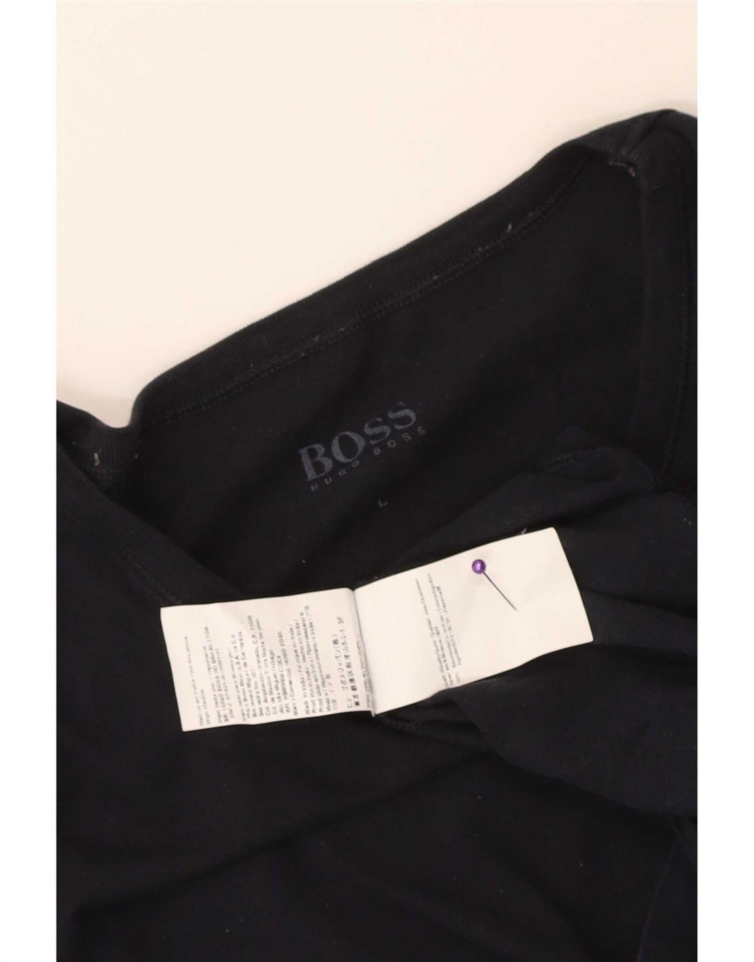 Camiseta masculina Hugo Boss grande algodão azul marinho