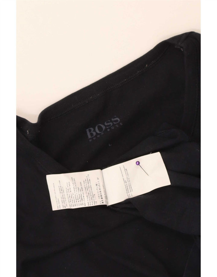 Camiseta masculina Hugo Boss grande algodão azul marinho