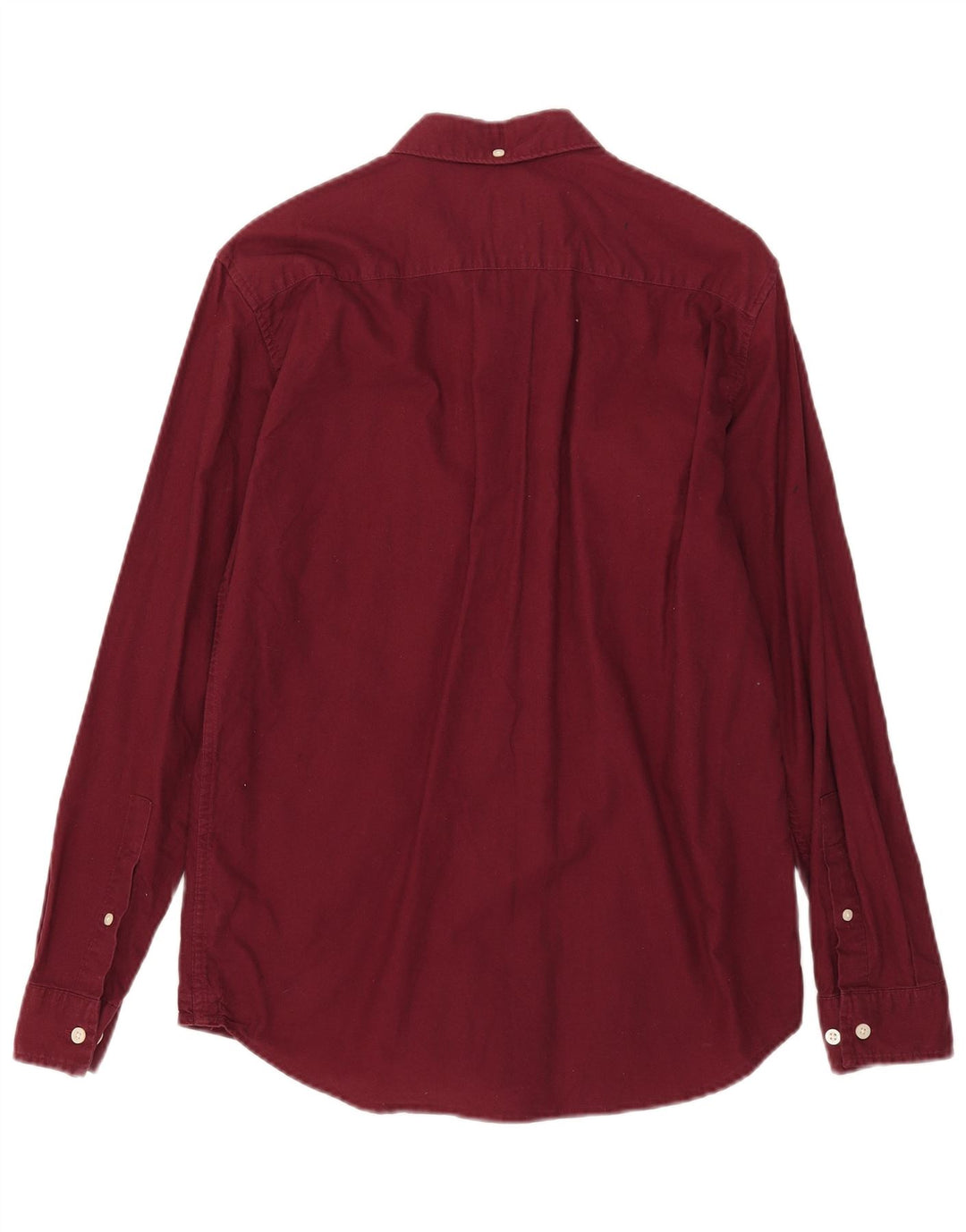Jack Wills Camisa masculina slim fit pequena algodão borgonha