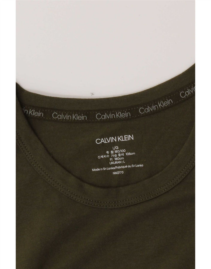 Camiseta masculina Calvin Klein grande cáqui