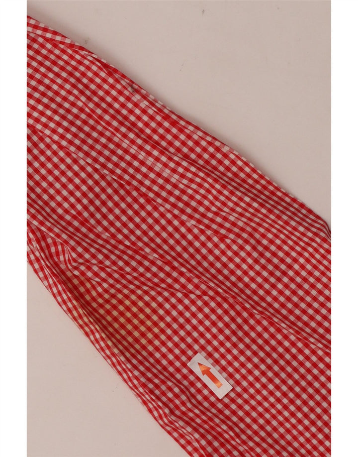Camisa feminina VINTAGE Reino Unido 16 grande algodão guingão vermelho