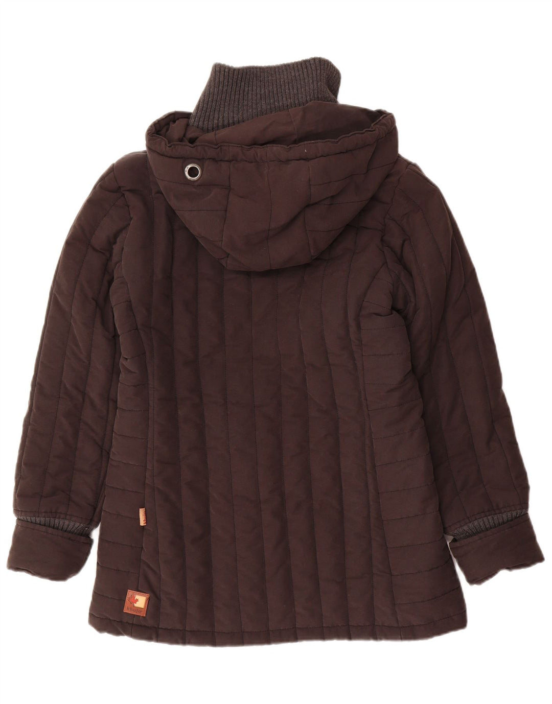 Jaqueta feminina acolchoada com capuz KHUJO UK 18 XL marrom colorblock algodão