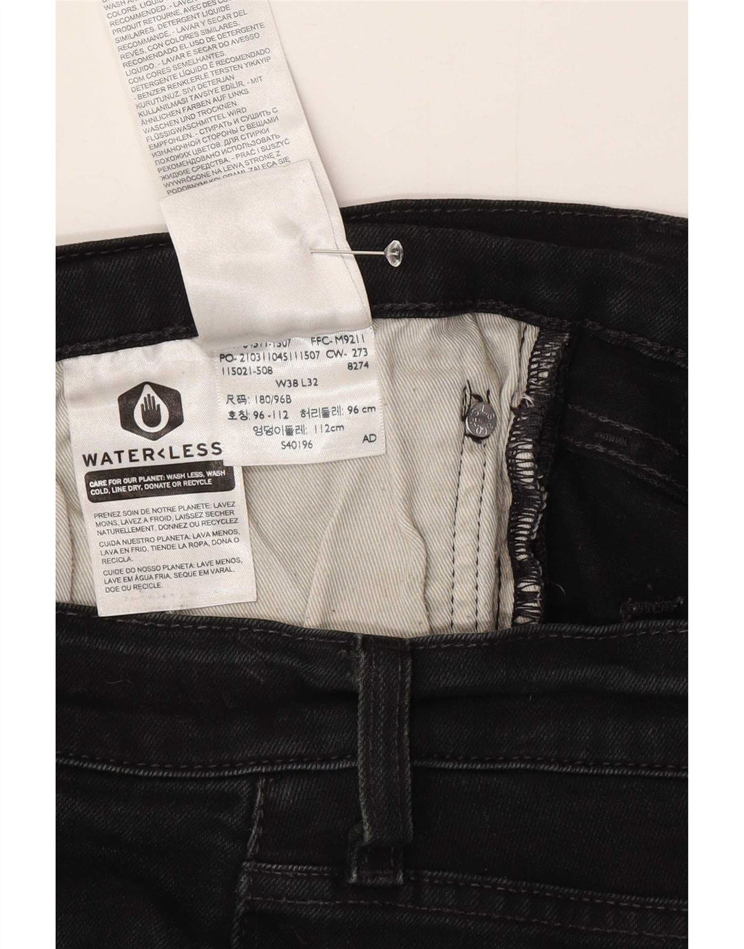 Shorts jeans masculino 511 Levi's W38 XL preto algodão