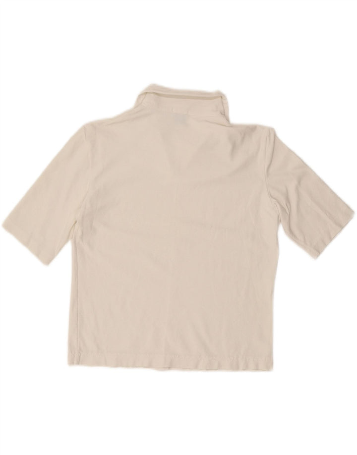 Camisa polo feminina TRUSSARDI UK 12 médio branco poliamida