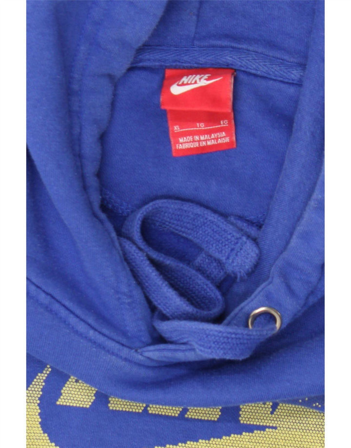 NIKE Mens Graphic Hoodie Jumper XL Blue Cotton Vintage Nike and Second-Hand Nike from Messina Hembry 