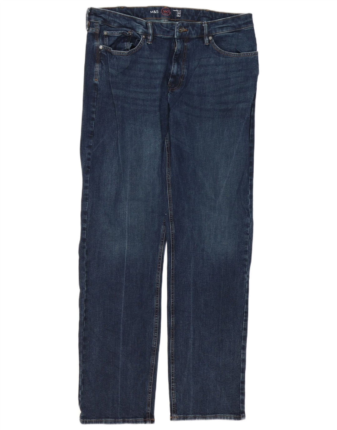 Jeans retos masculinos Marks & Spencer W36 L33 algodão azul marinho
