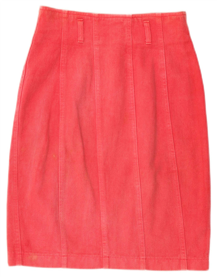 Saia jeans feminina Blumarine IT 40 pequena W27 algodão vermelho