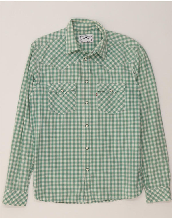 Camisa masculina Levi's verde médio xadrez algodão