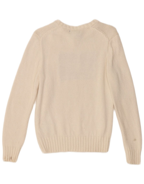 Polo Ralph Lauren Suéter feminino com gola canoa 14-15 anos grande branco