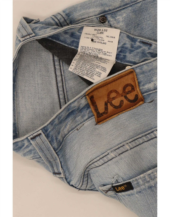 Calça Jeans Lee Feminina Clark Distressed Straight W29 L32 Azul Algodão
