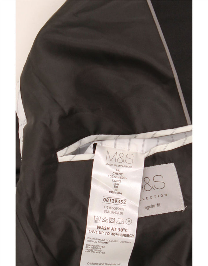 Jaqueta blazer masculina de ajuste regular com 2 botões da Marks & Spencer UE 50 grande preta