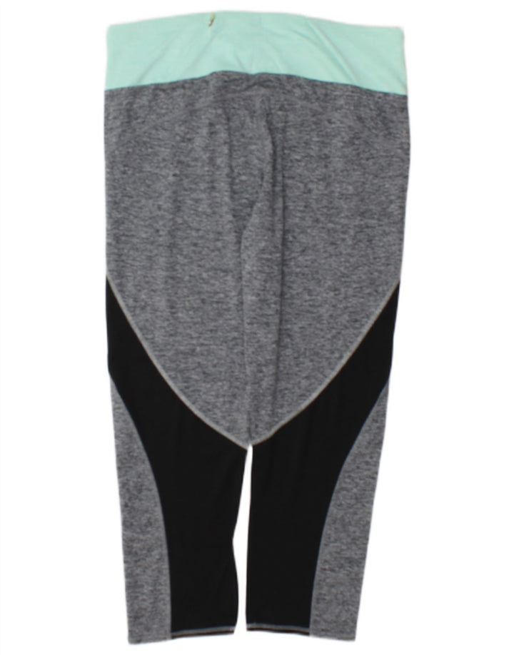 Leggings capri femininas Marks & Spencer Reino Unido 14 bloco colorido cinza médio
