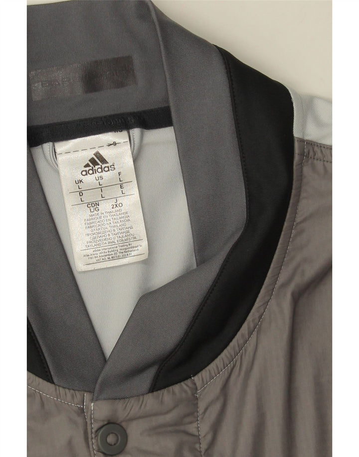 Adidas Mens Climacool Graphic Tracksuit Top Jaqueta Grande Bloco de Cores Cinza