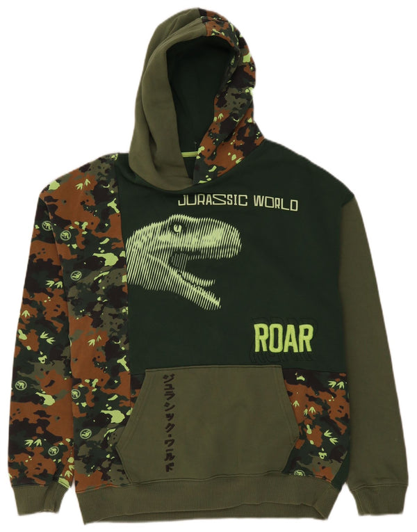 Suéter com capuz gráfico Marks & Spencer Boys 15-16 anos camuflagem verde