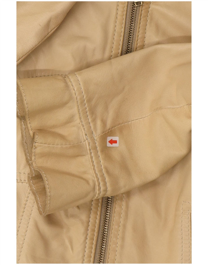 Jaqueta de couro feminina Valentino IT 40 couro bege pequeno