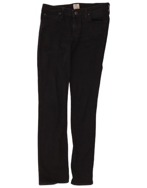 Calça feminina Lee Marlin reta casual W29 L31 algodão preto