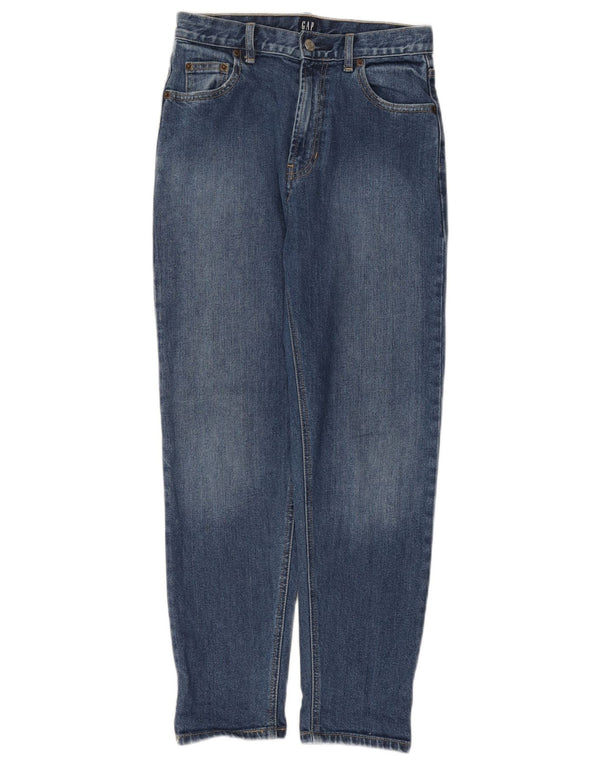 Jeans femininos Gap cintura alta cônicos W26 L27 algodão azul
