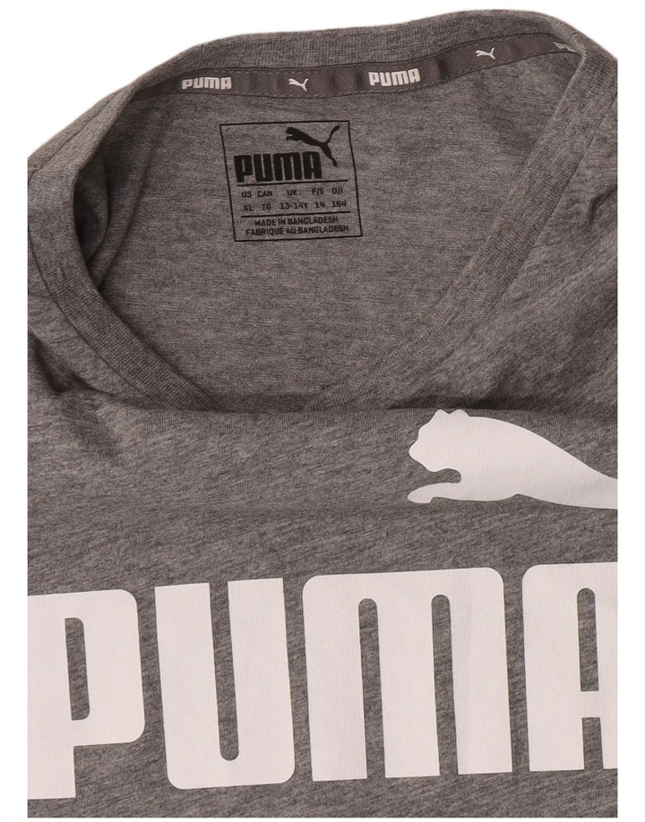 Puma Boys Graphic Vest Top 13-14 anos cinza manchado