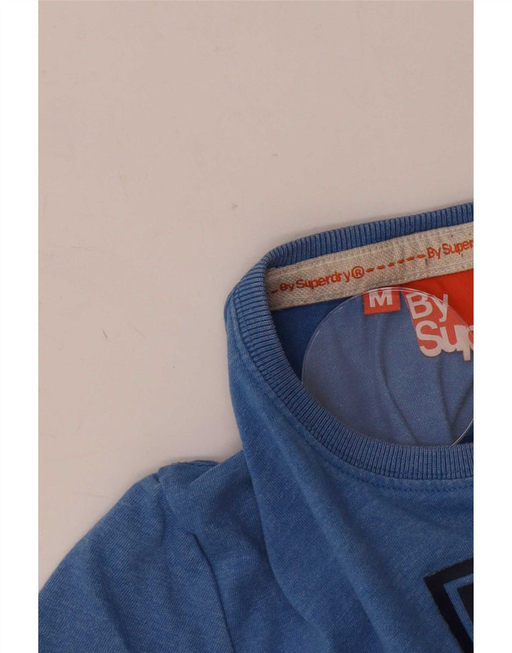 Camiseta masculina Superdry com estampa gráfica azul médio poliéster
