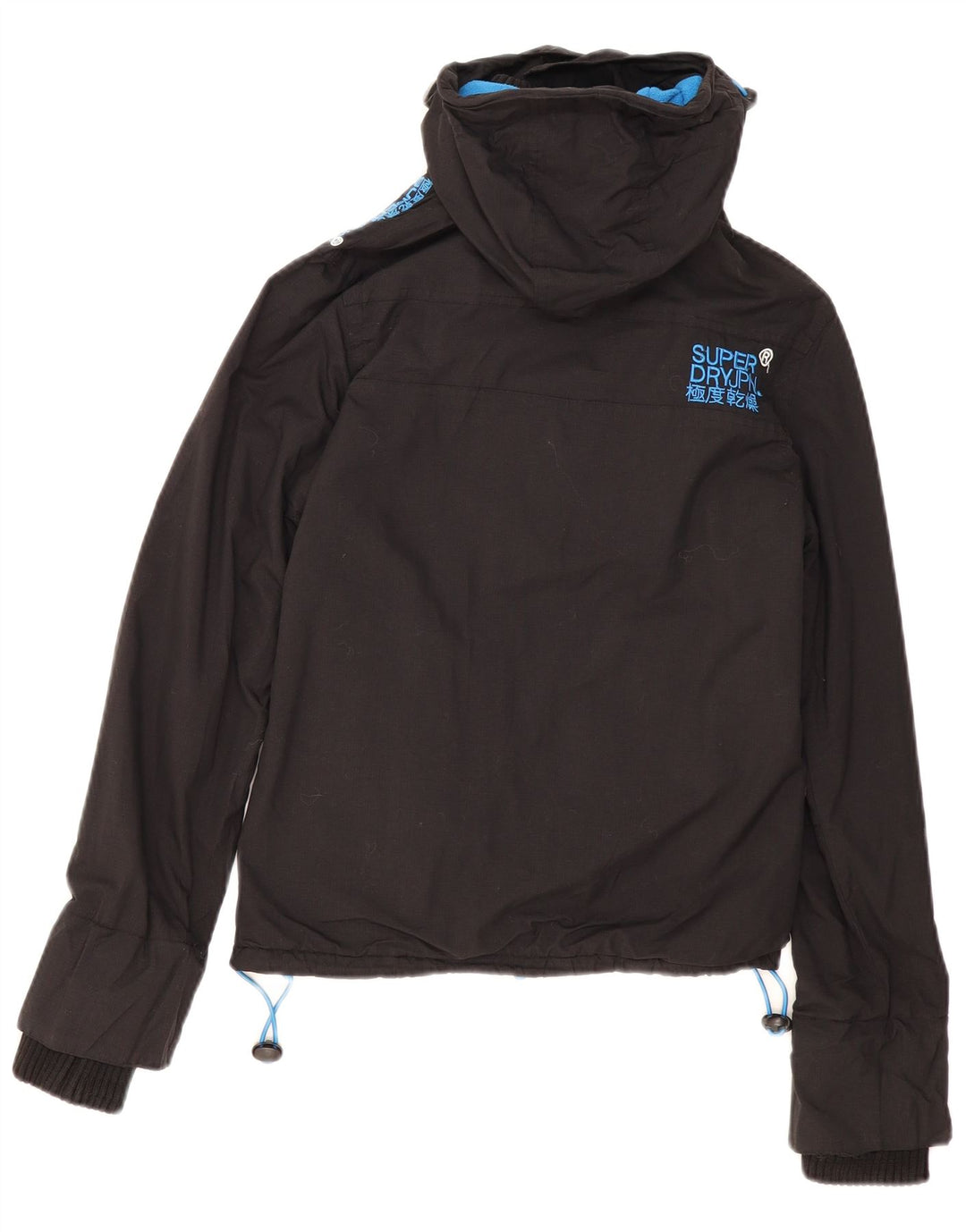 Jaqueta corta-vento feminina Superdry com capuz e capuz UK 10 pequena preta