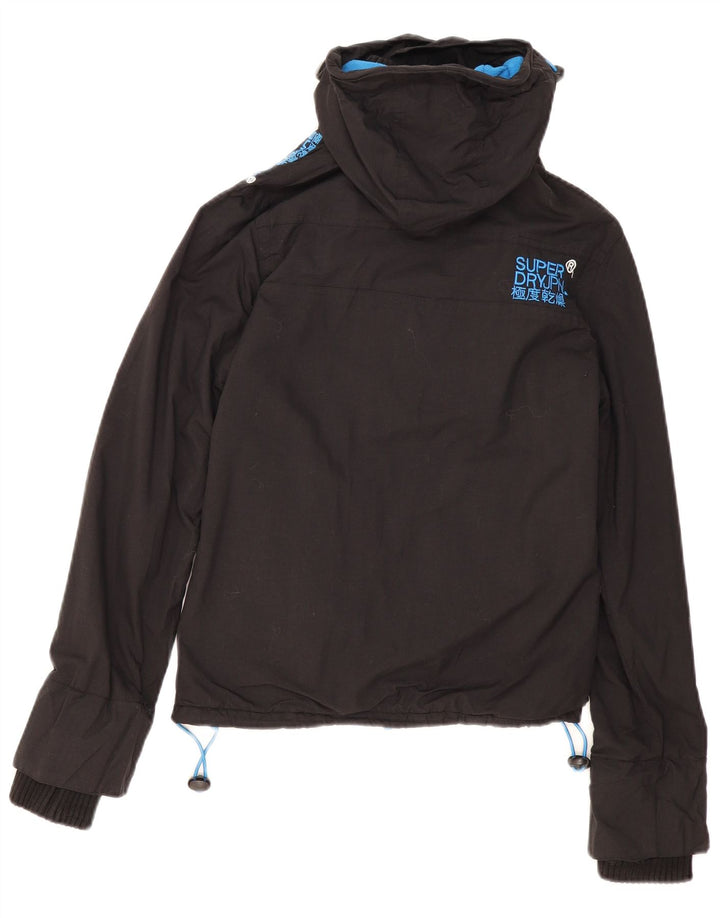 Jaqueta corta-vento feminina Superdry com capuz e capuz UK 10 pequena preta