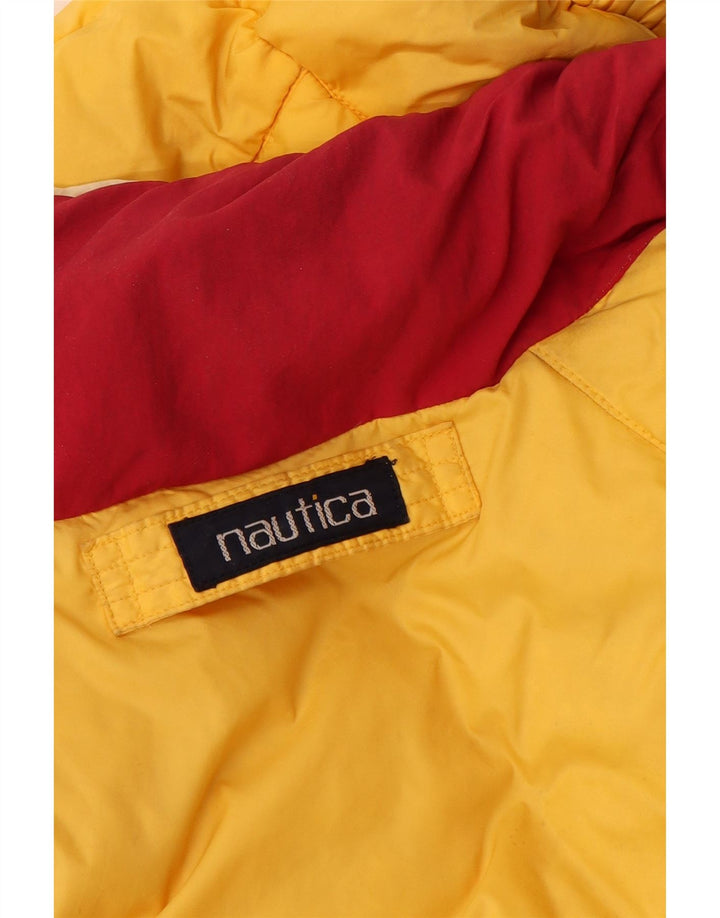 Jaqueta masculina acolchoada reversível gráfica Nautica UK 40 grande azul nylon